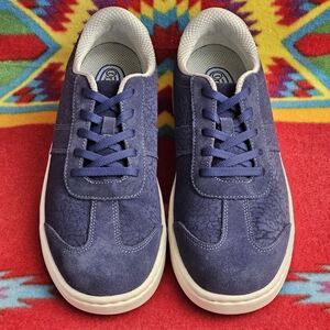 Orthofeet Stroll Blue Suede Shoes Sneakers Women's Size 9 B Lace Up 71102